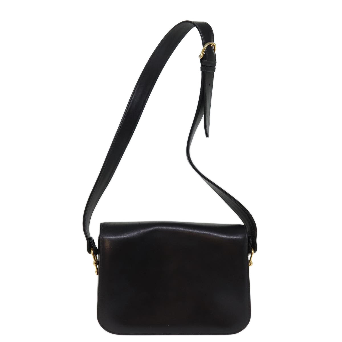 Luxury CELINE Horse Carriage Shoulder Bag Leather Black 14459