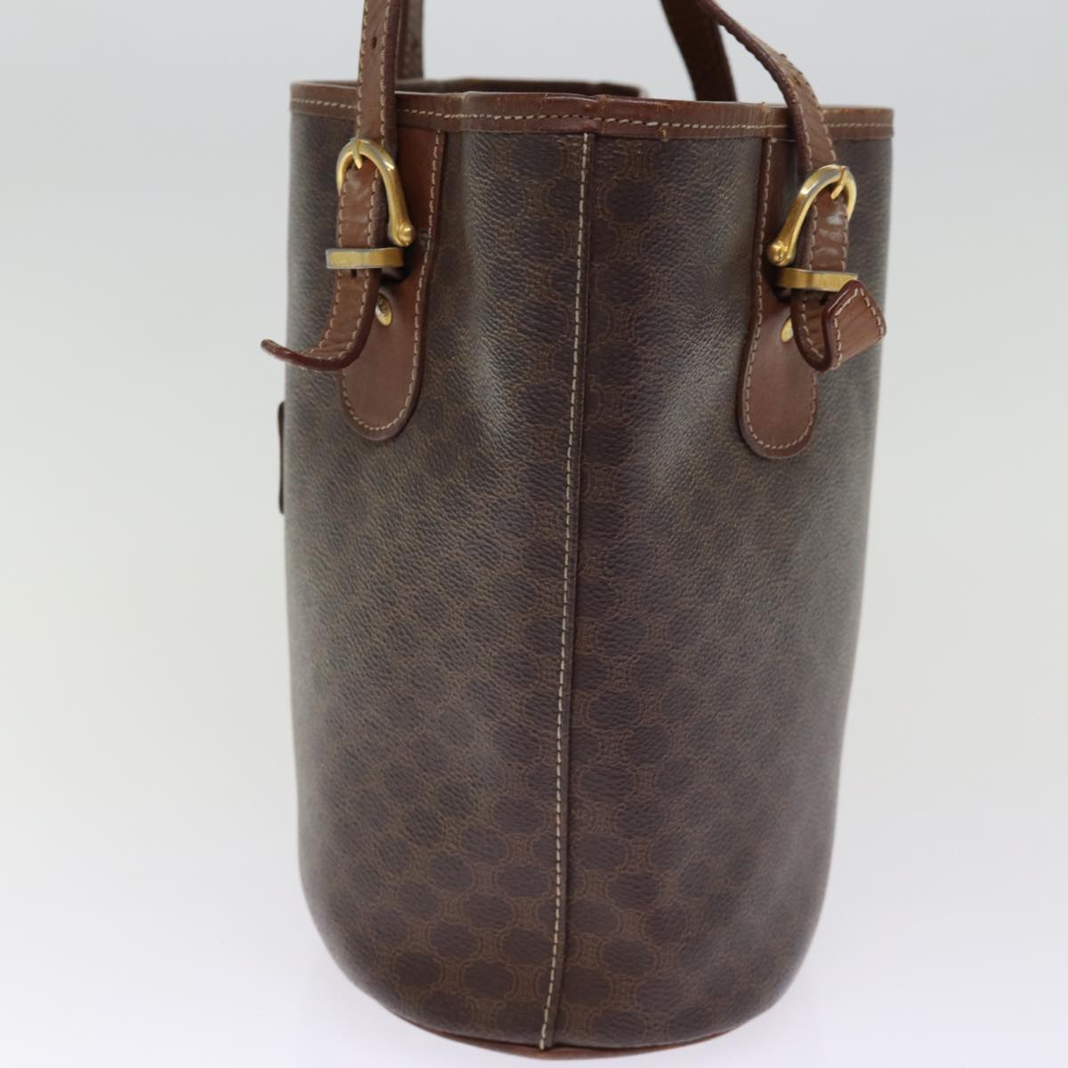 Luxury CELINE Macadam Canvas Tote Bag PVC Brown 14460