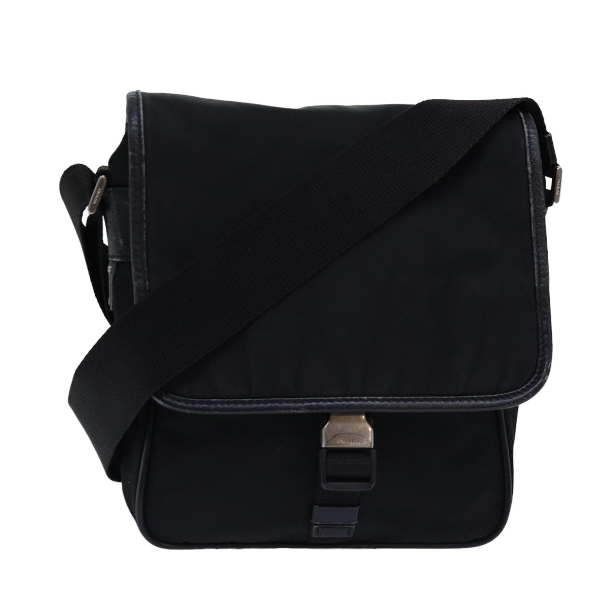 PRADA Shoulder Bag Nylon Black Auth bs14651