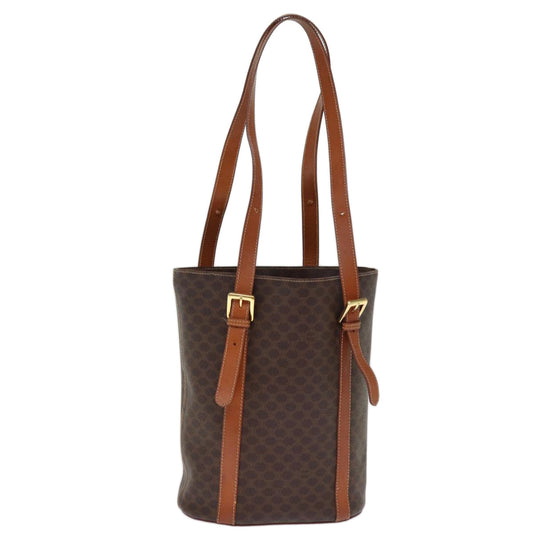 Luxury CELINE Macadam Canvas Tote Bag PVC Brown 14791