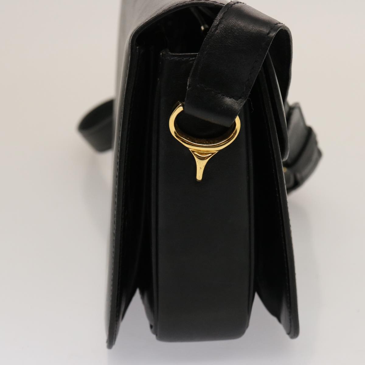 Luxury CELINE Horse Carriage Shoulder Bag Leather Black 14806