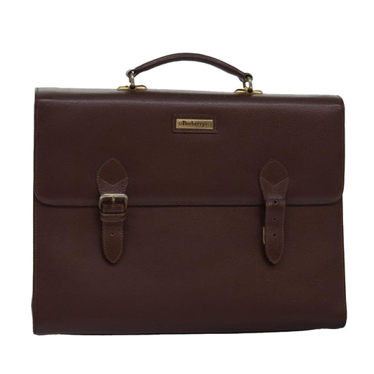 BurberrySs Hand Bag Leather Brown Auth bs14914