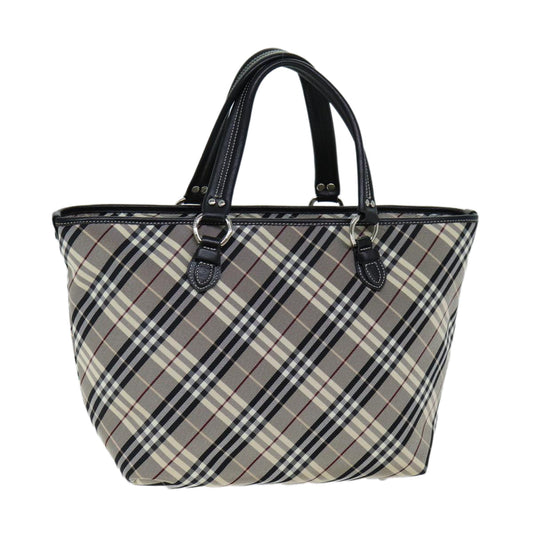 Burberry Nova Check Blue Label Tote Bag Canvas Beige Black Auth bs14934
