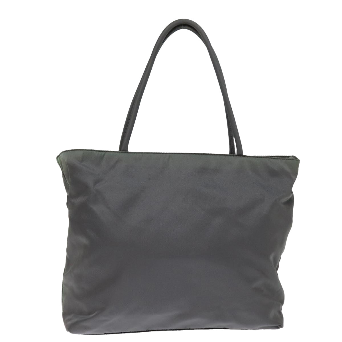 PRADA Hand Bag Nylon Gray Auth bs14975