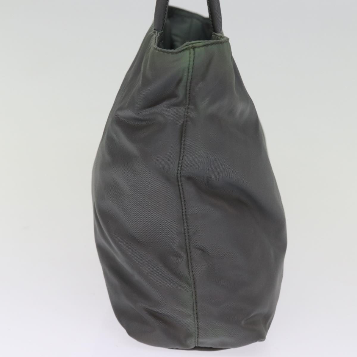PRADA Hand Bag Nylon Gray Auth bs14975