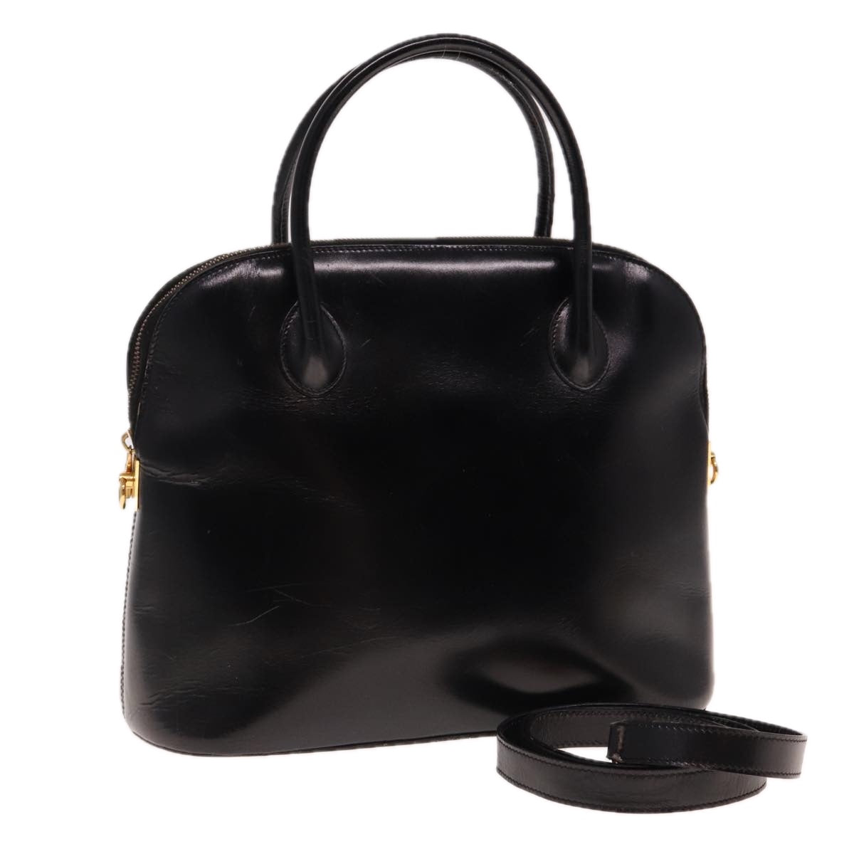 Luxury CELINE Hand Bag Leather 2way Black 15050
