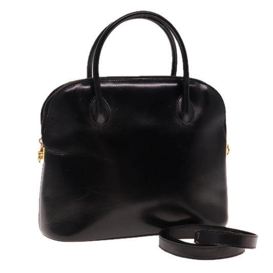 Luxury CELINE Hand Bag Leather 2way Black 15050