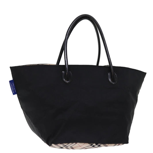 Burberry Nova Check Blue Label Tote Bag Nylon Beige Black Auth bs15059