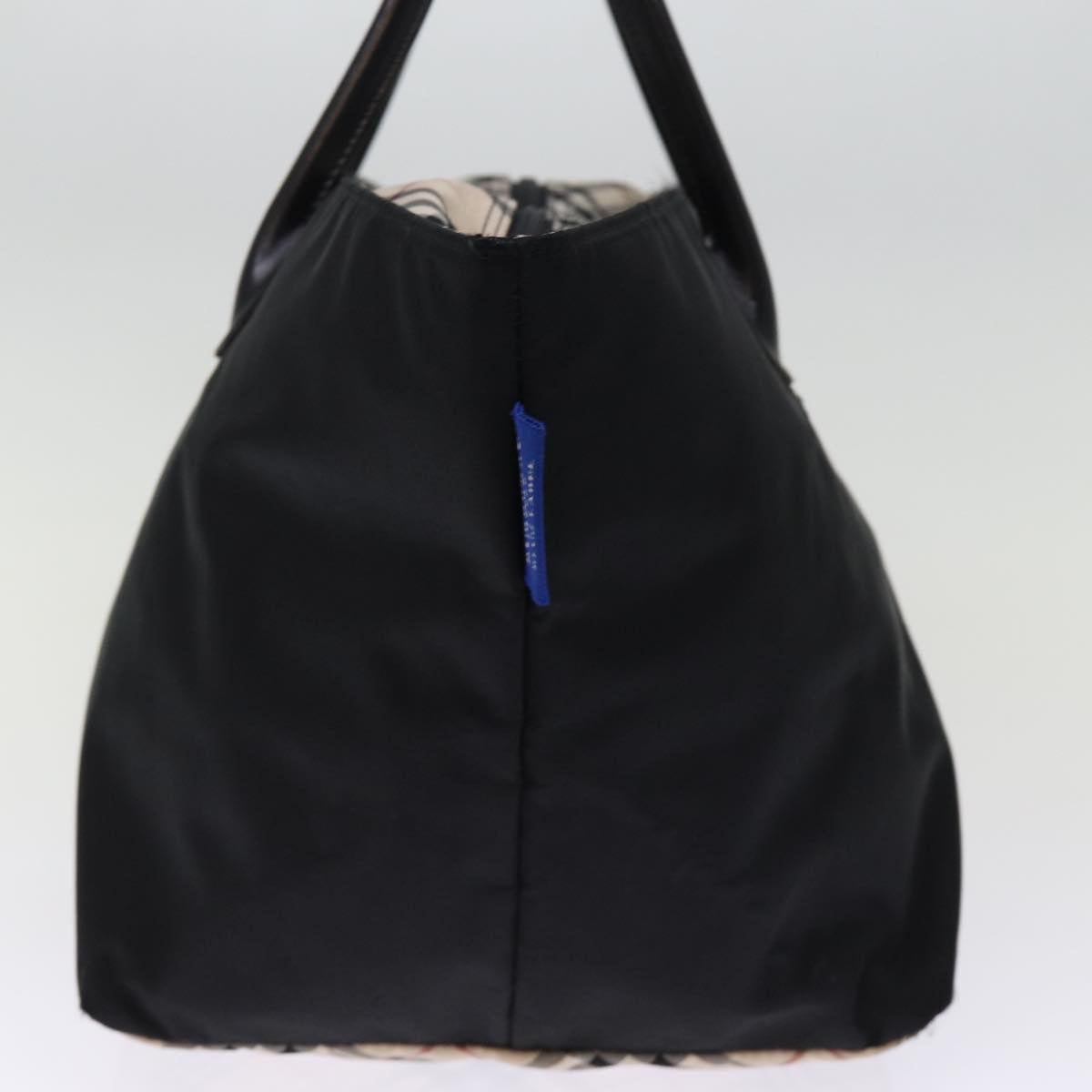 Burberry Nova Check Blue Label Tote Bag Nylon Beige Black Auth bs15059