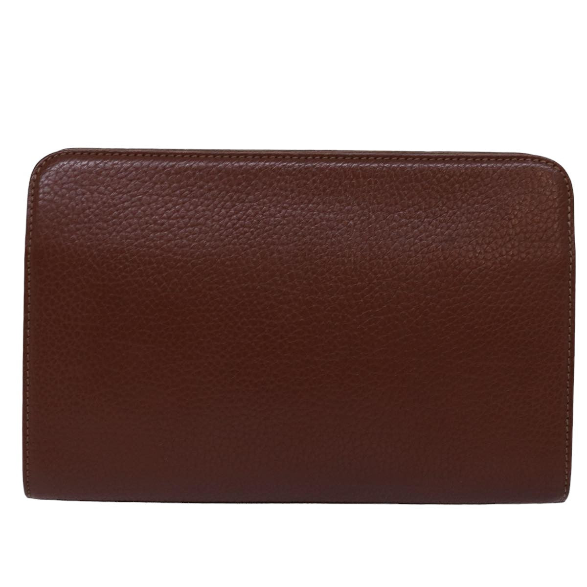 Burberry Clutch Bag Leather Brown Auth bs15138