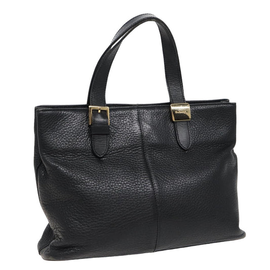 BurberrySs Hand Bag Leather Black Auth bs15308
