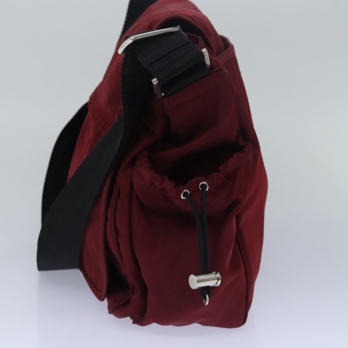 PRADA Shoulder Bag Nylon Red Black Auth