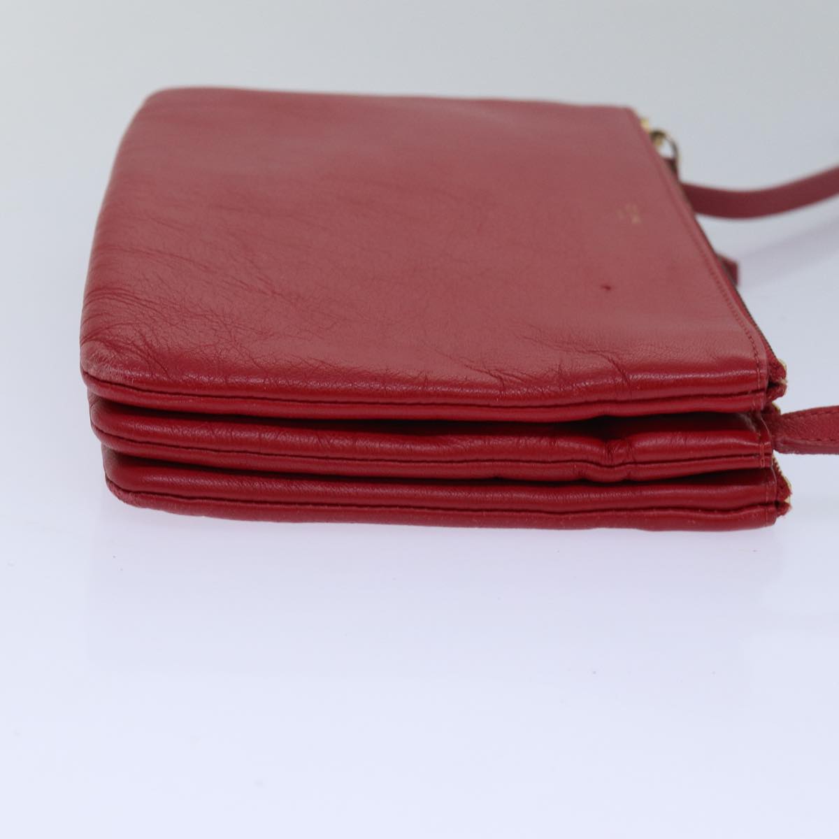 Luxury CELINE Trio Small Shoulder Bag Leather Red 15431