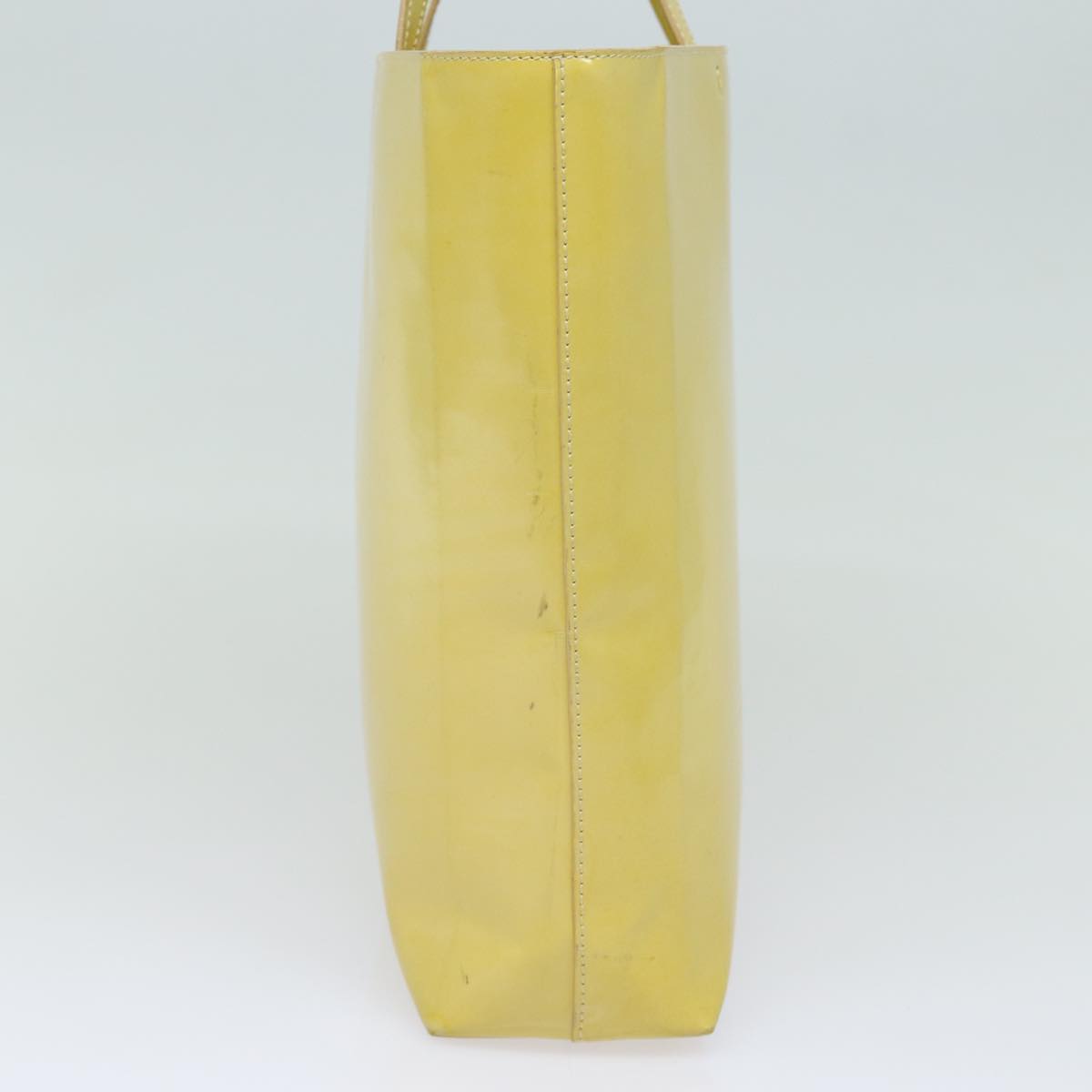 PRADA Hand Bag Patent leather Yellow Auth