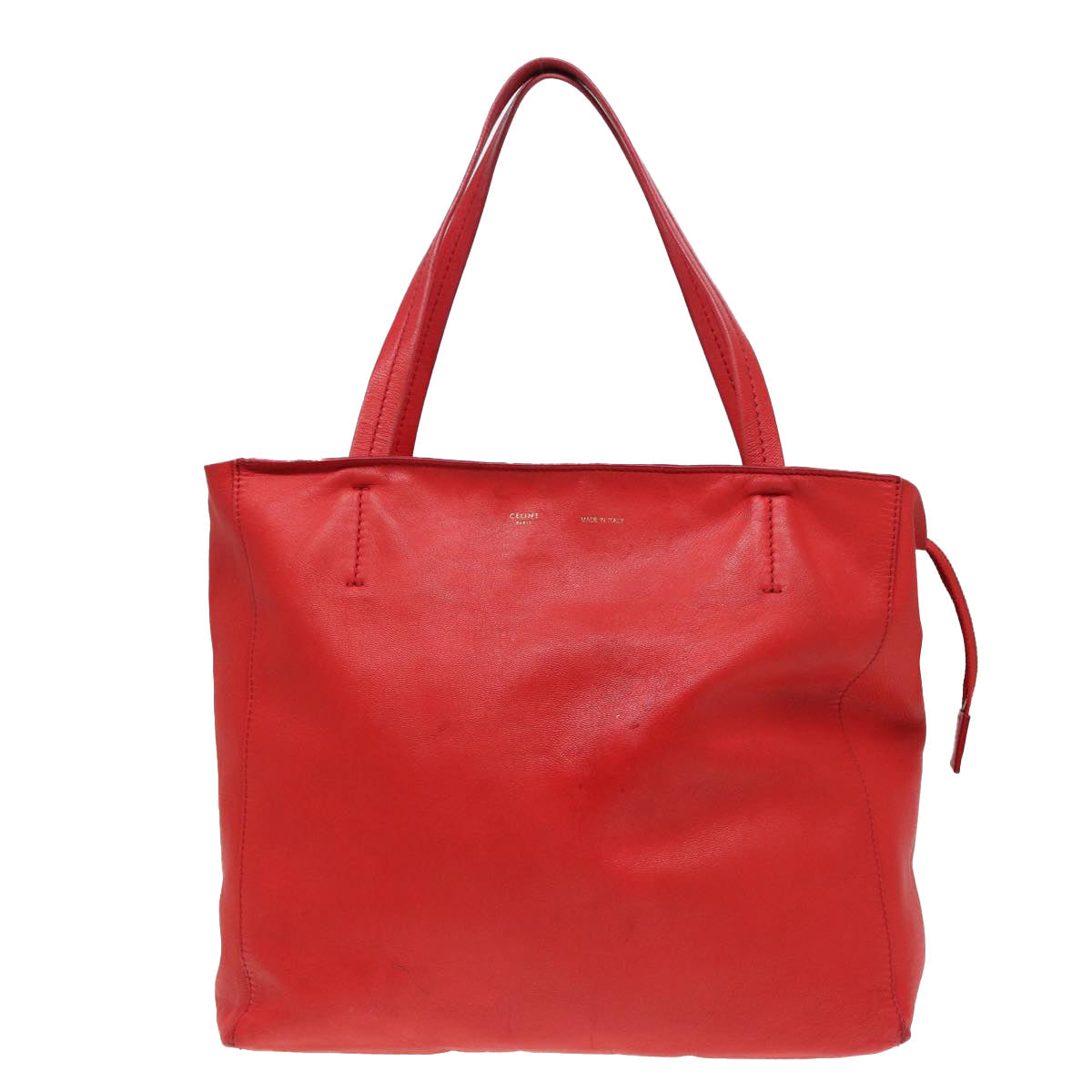 Luxury CELINE Tote Bag Leather Red 15628
