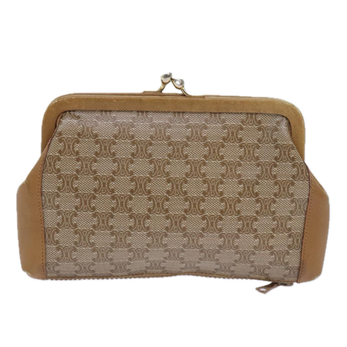 Luxury CELINE Macadam Canvas Pouch Beige 15651
