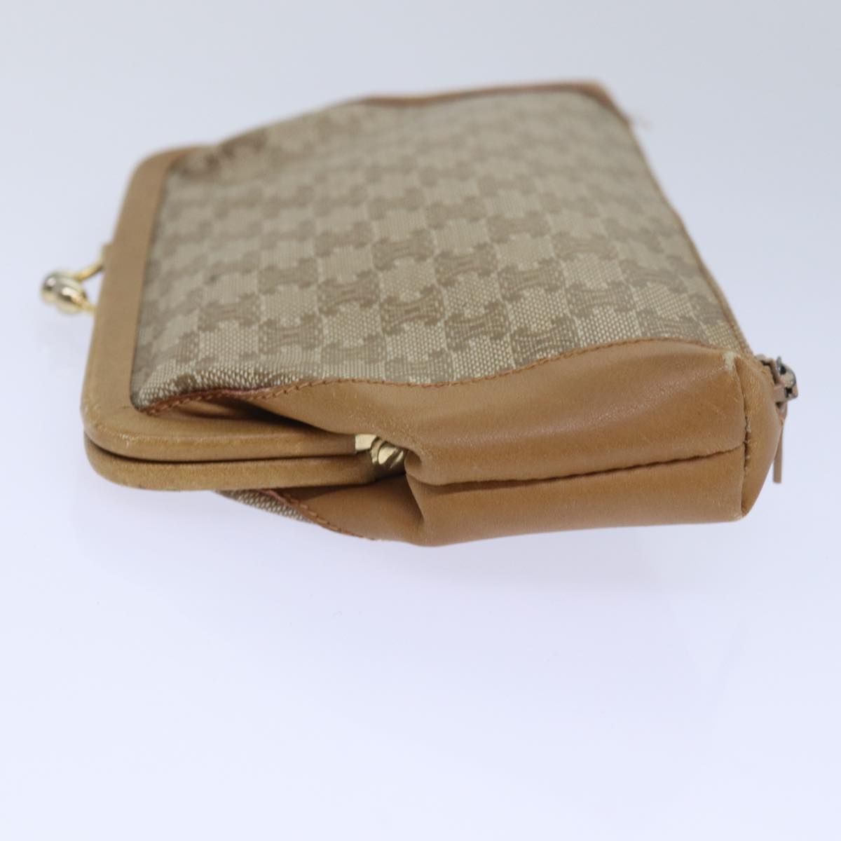 Luxury CELINE Macadam Canvas Pouch Beige 15651
