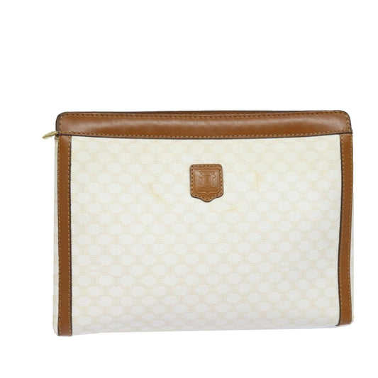 Luxury CELINE Macadam Canvas Clutch Bag PVC Leather Whe 15682