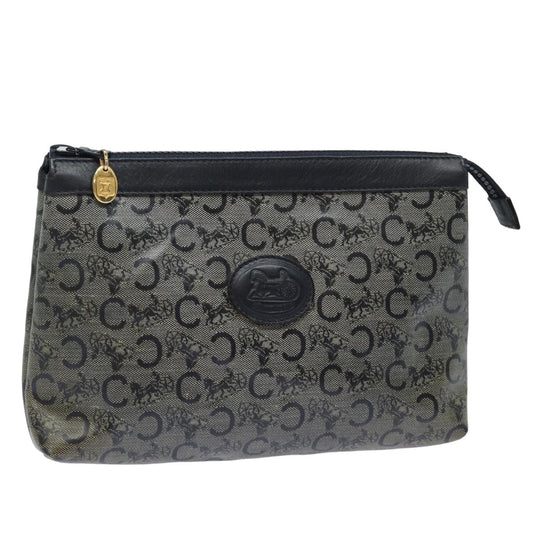 Luxury CELINE C Macadam Canvas Pouch Black 15889