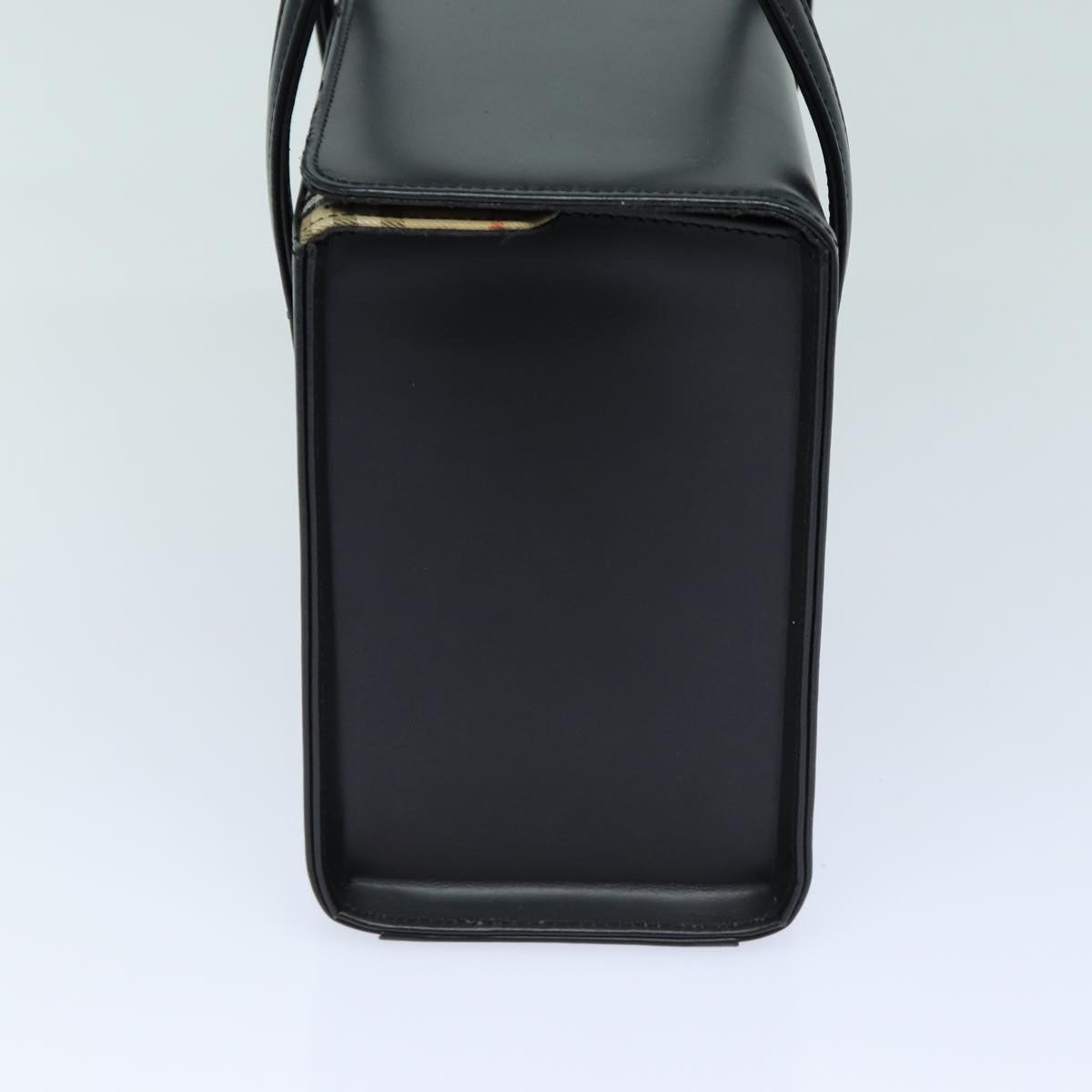 Burberry Hand Bag Leather Black Auth bs16011