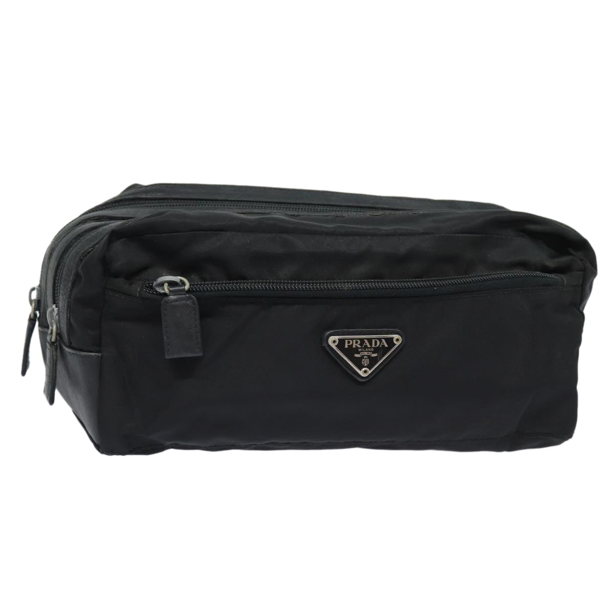 PRADA Second Bag Nylon Black Auth