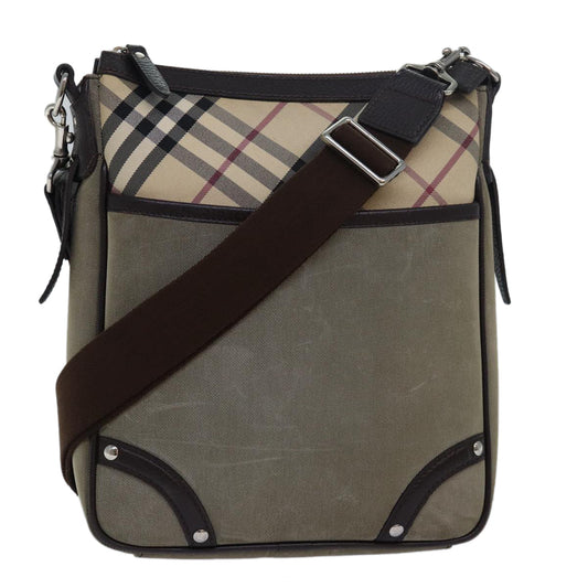 Burberry Nova Check Shoulder Bag Canvas Beige Auth bs16156