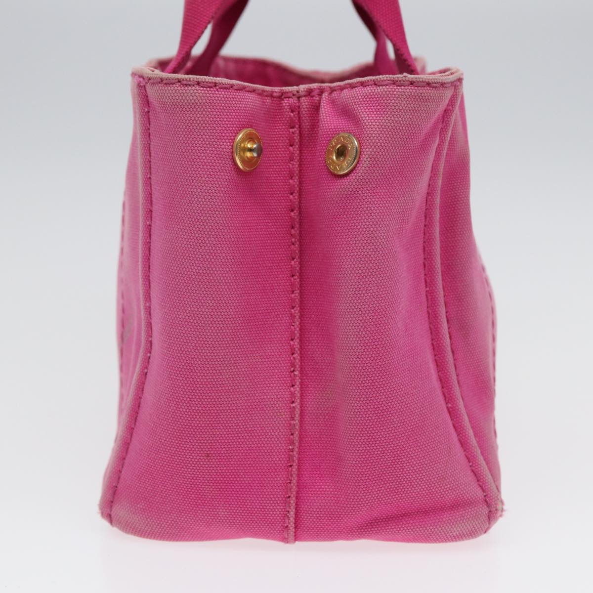 PRADA Canapa PM Hand Bag Canvas Pink Auth