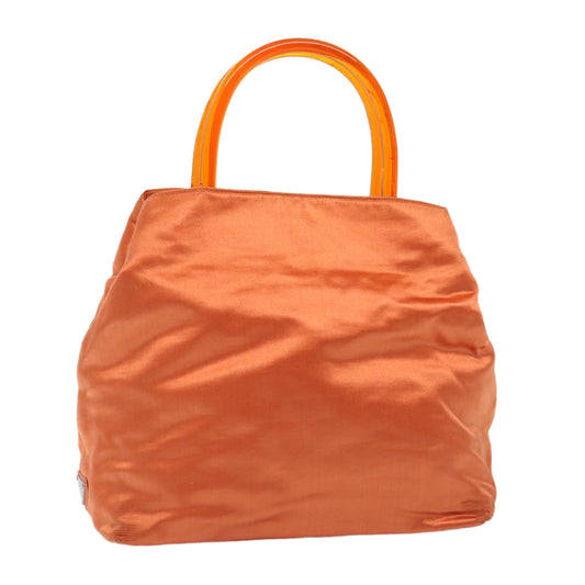 PRADA Hand Bag Satin Orange Auth