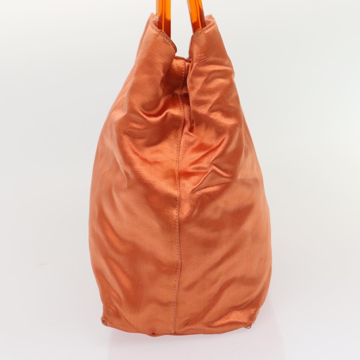 PRADA Hand Bag Satin Orange Auth