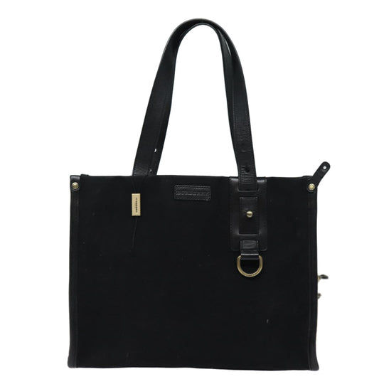 Burberry Tote Bag Canvas Beige Black Auth bs16580