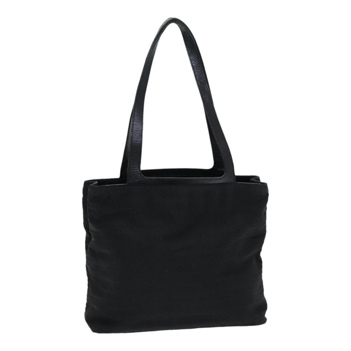PRADA Tote Bag Nylon Black Silver Auth