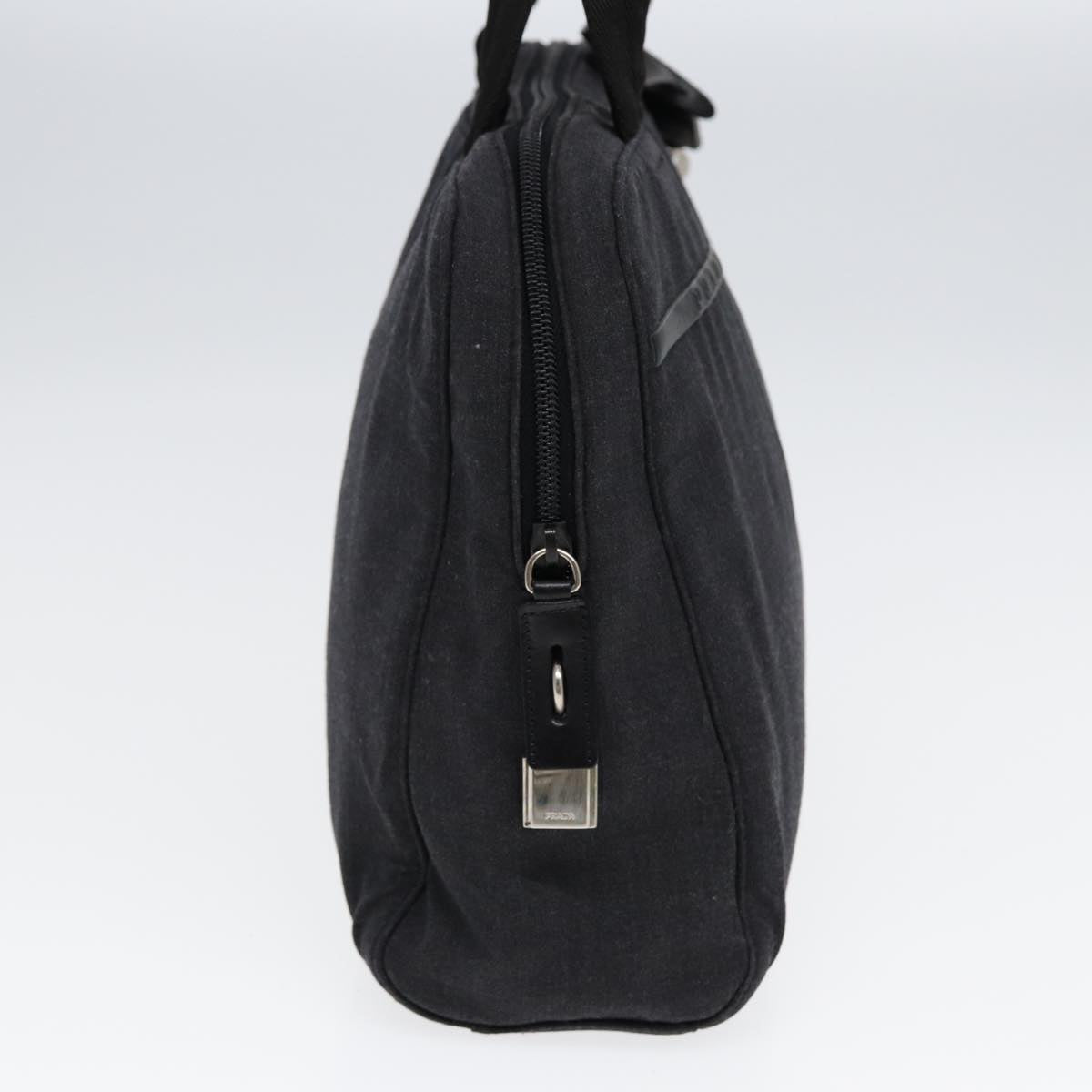 PRADA Sports Hand Bag Canvas Gray Silver Auth