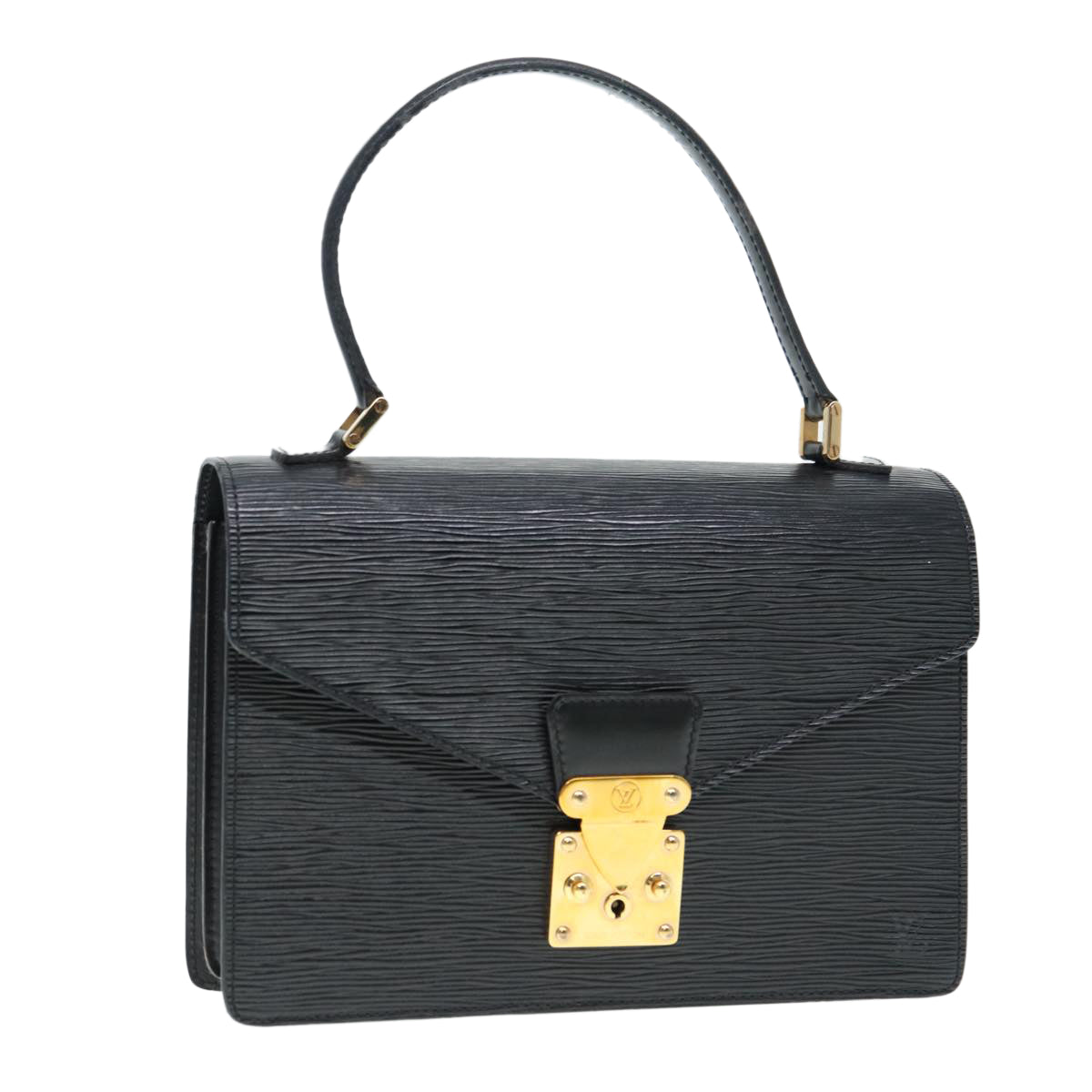 LOUIS VUITTON Epi Concorde Hand Bag Black LV Auth bs16907