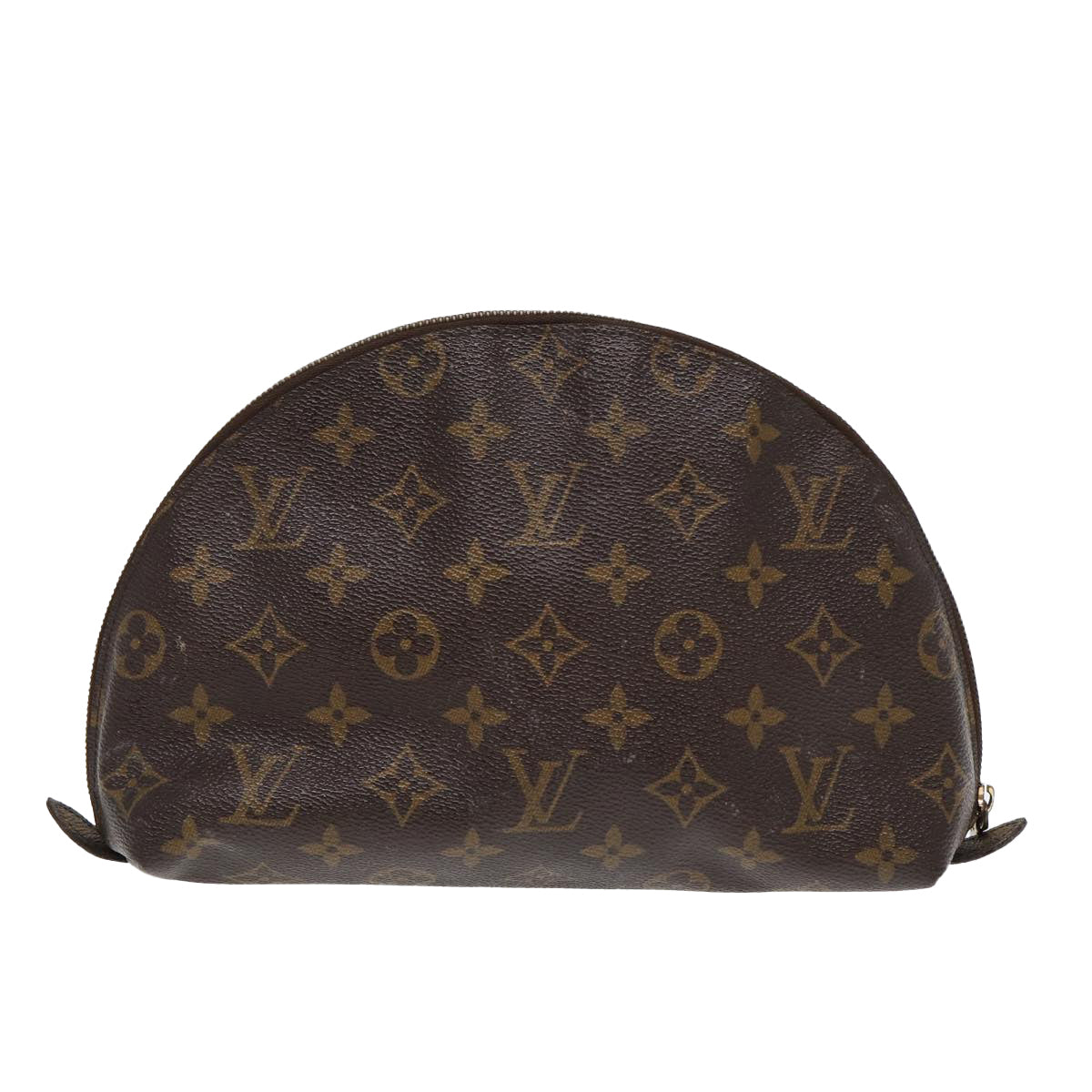LOUIS VUITTON Monogram Trousse Demi Ronde Cosmetic Pouch LV Auth bs16953