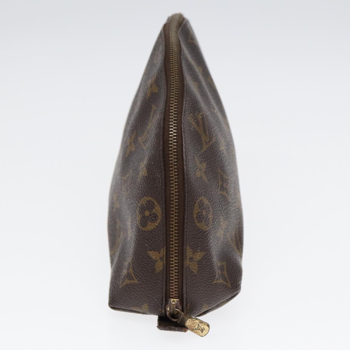 LOUIS VUITTON Monogram Trousse Demi Ronde Cosmetic Pouch LV Auth bs16953