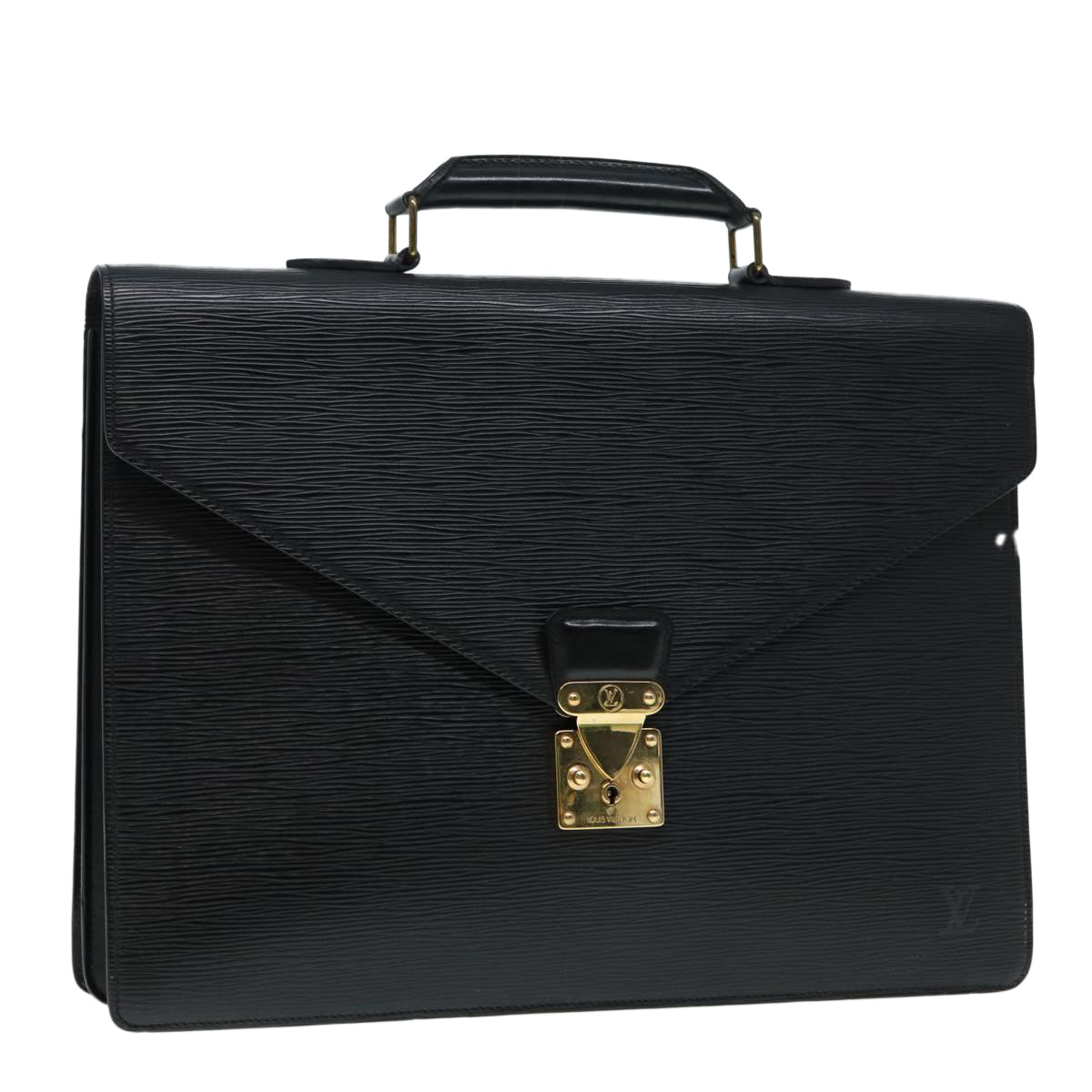LOUIS VUITTON Epi Serviette Conseiller Briefcase Black LV Auth bs17184 Handbag