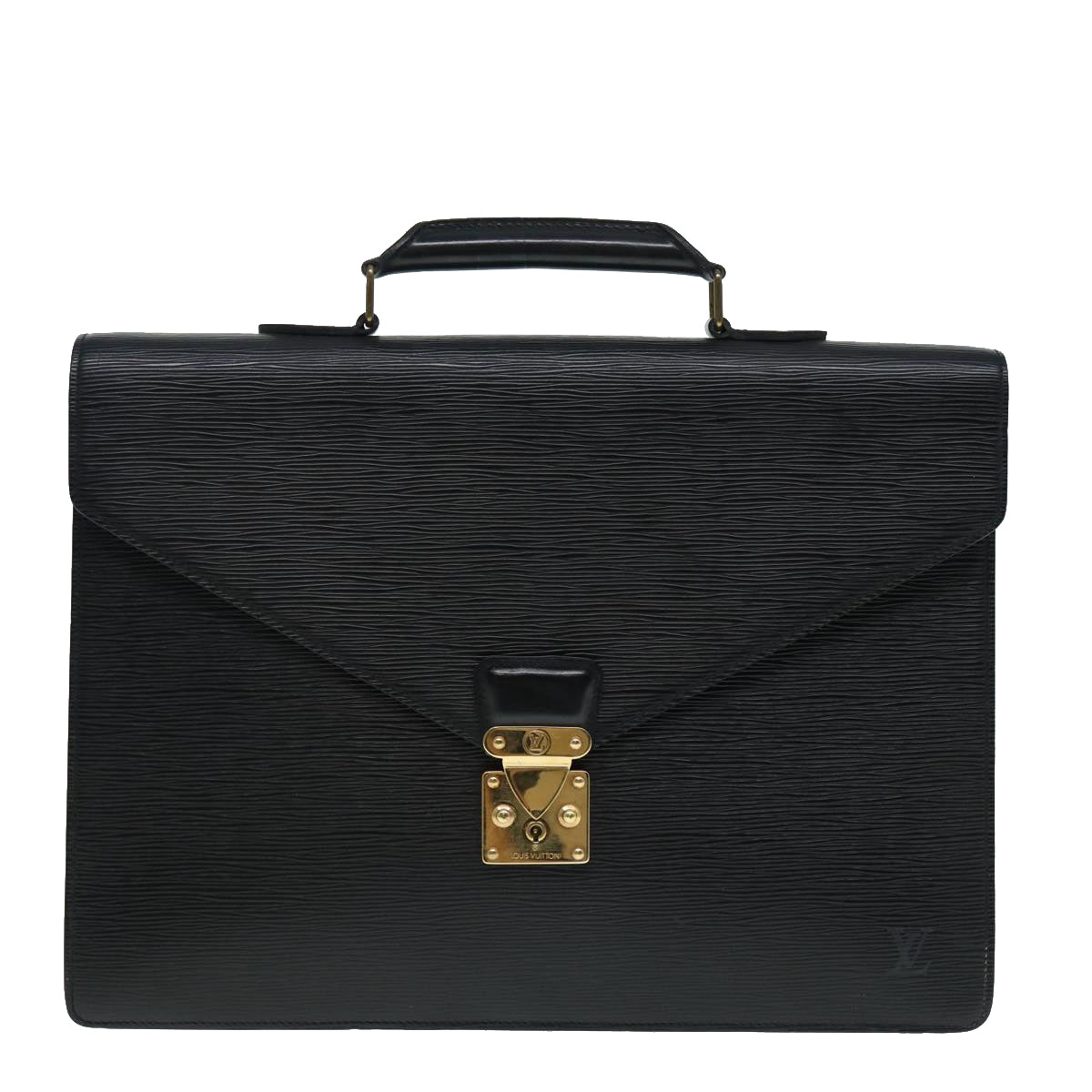 LOUIS VUITTON Epi Serviette Conseiller Briefcase Black LV Auth bs17184 Handbag