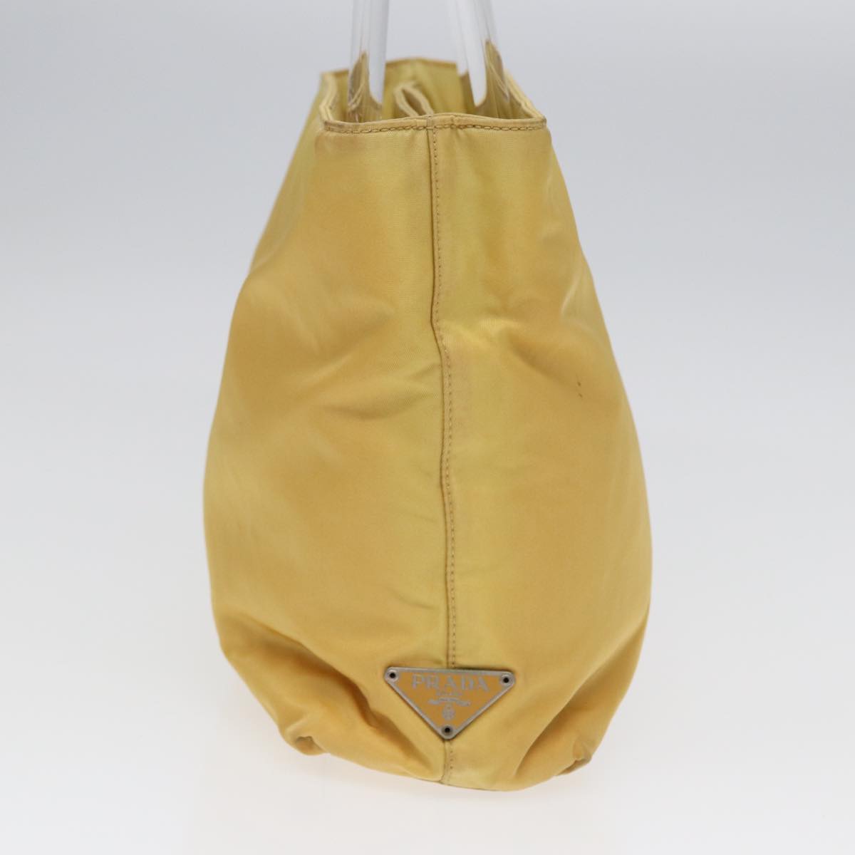 PRADA Hand Bag Nylon Yellow Silver Auth