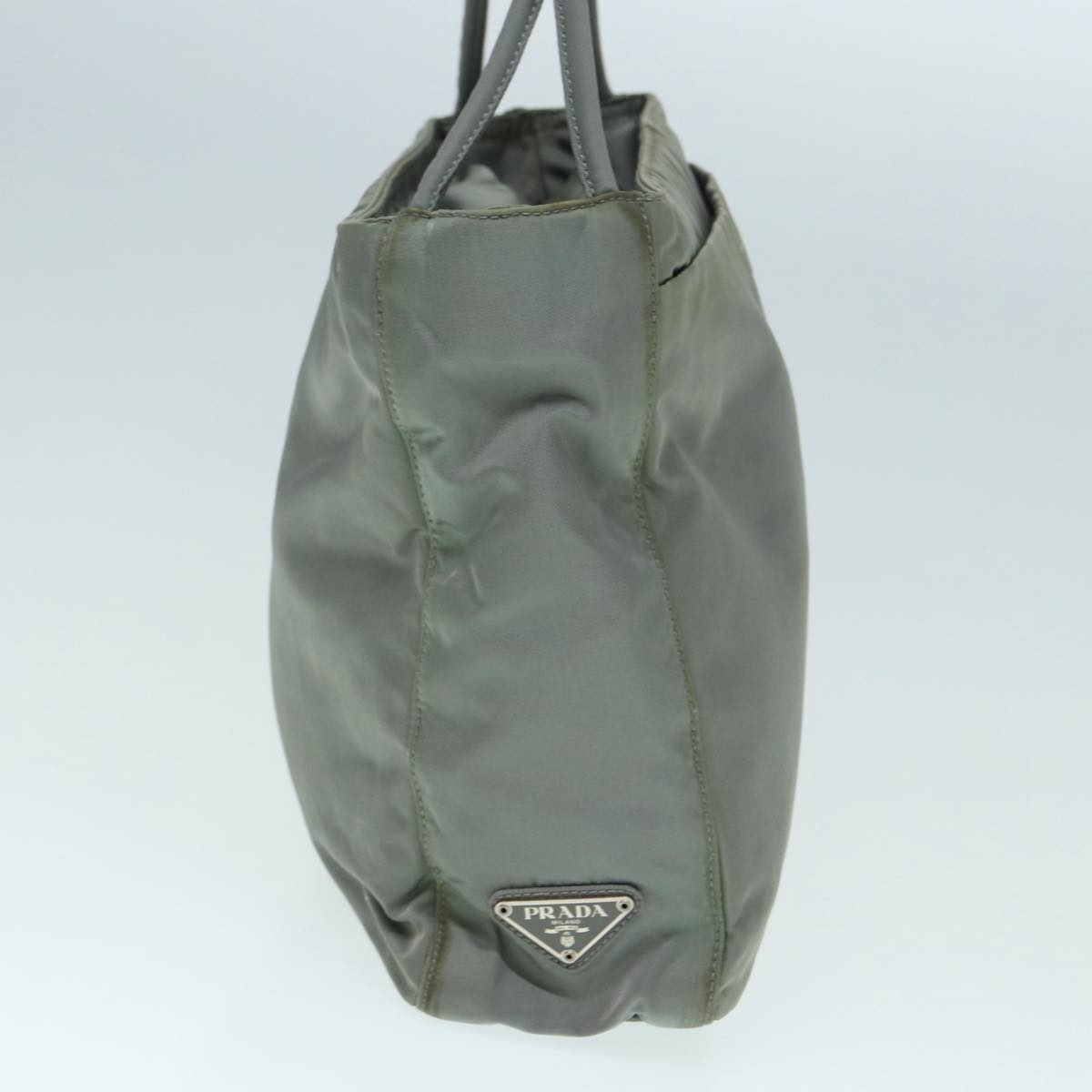 PRADA Tote Bag Nylon Gray Silver Auth