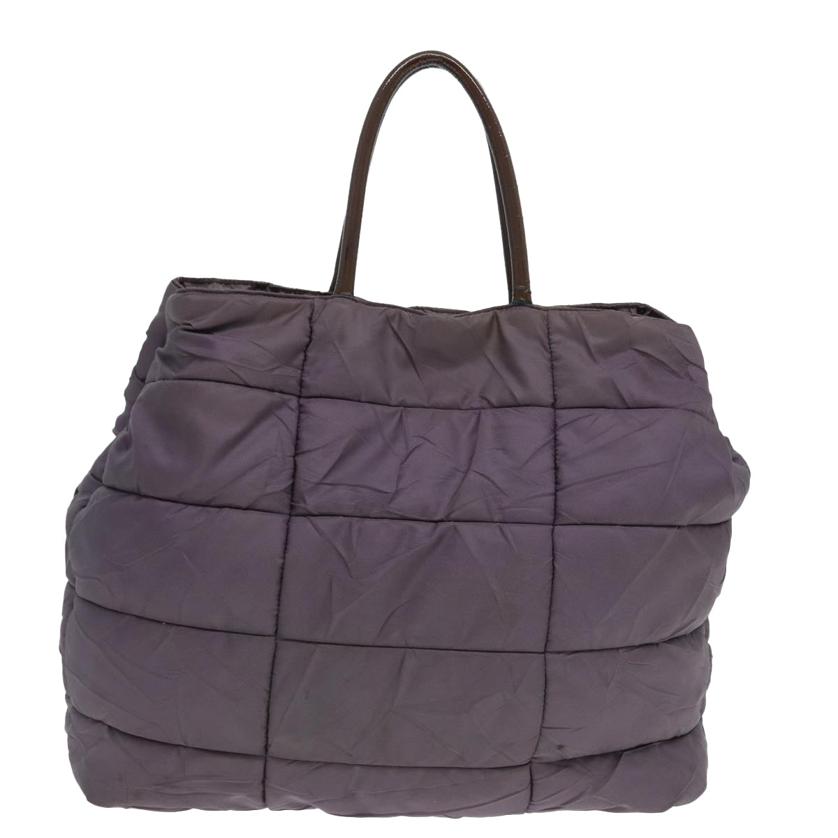 PRADA Hand Bag Nylon 2way Purple Gold Auth