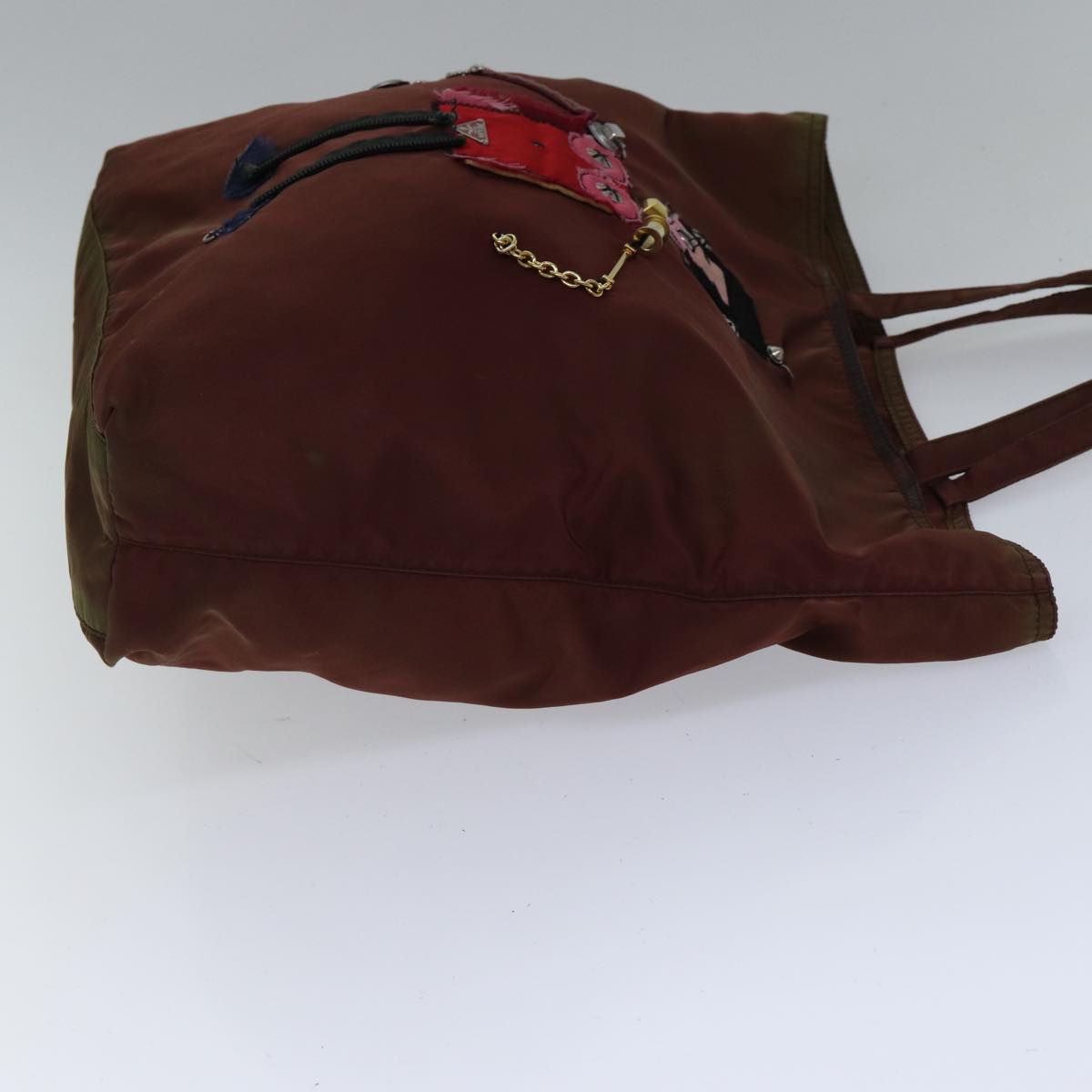PRADA robot Hand Bag Nylon Brown Auth