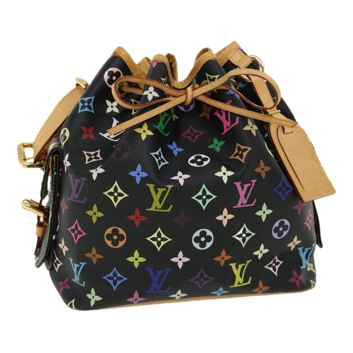 LOUIS VUITTON Monogram Multicolor Petit Noe Shoulder Bag Black M42230 bs2092A