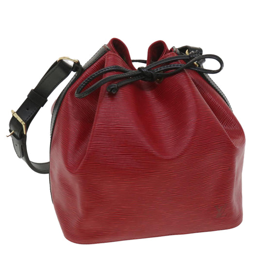 LOUIS VUITTON Epi Petit Noe Shoulder Bag bicolor Black Red M44172 LV bs3388