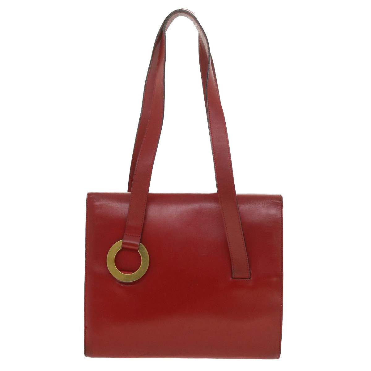 Luxury CELINE Shoulder Bag Leather Red 4297