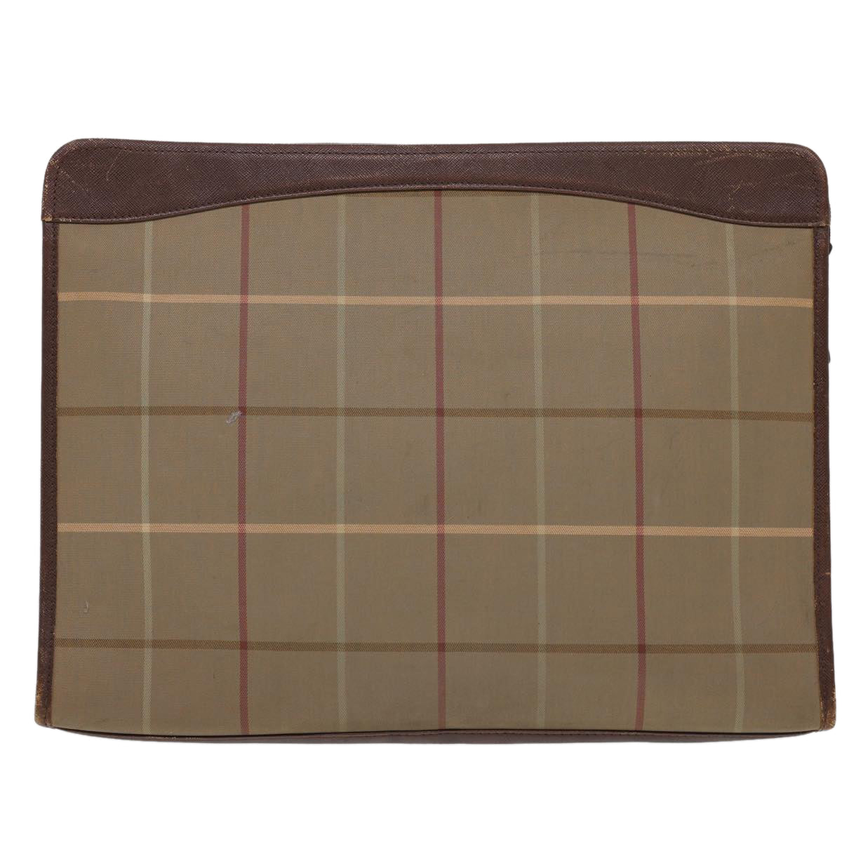 Burberry Nova Check Clutch Bag Nylon Beige Auth bs4852
