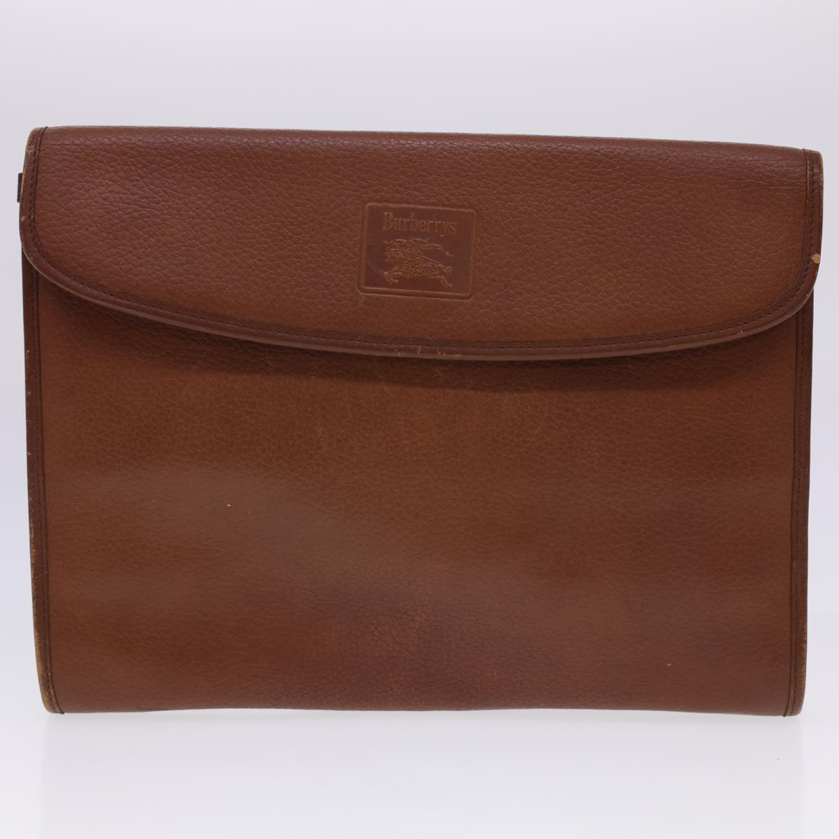 Burberry Clutch Bag Leather 2Set Brown Black Auth bs4863