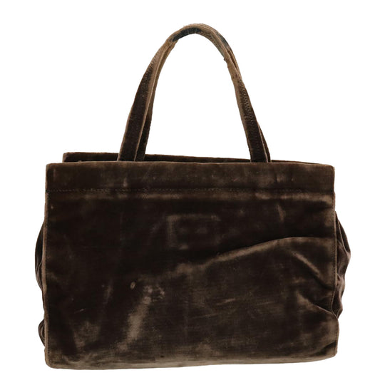 Prada Hand Bag Velor Brown
