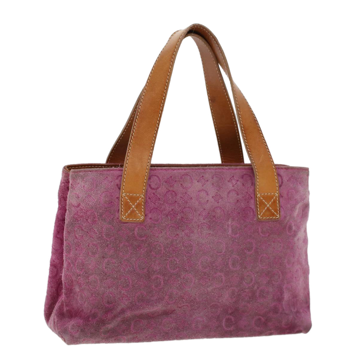 Luxury CELINE C Macadam Canvas Hand Bag Pink 5460