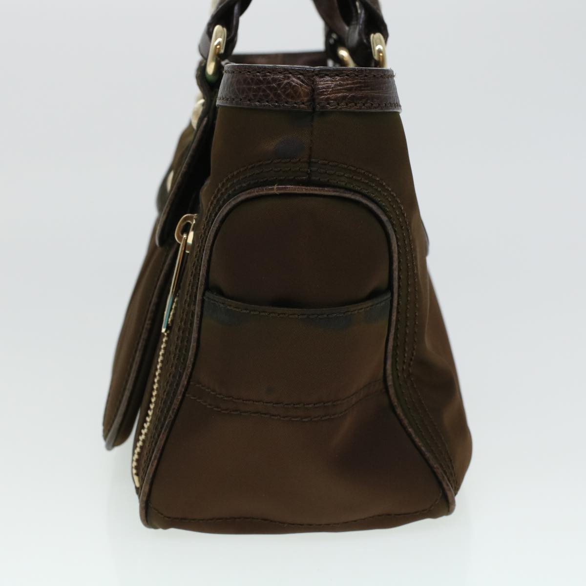 Luxury CELINE Hand Bag Nylon Brown 5493