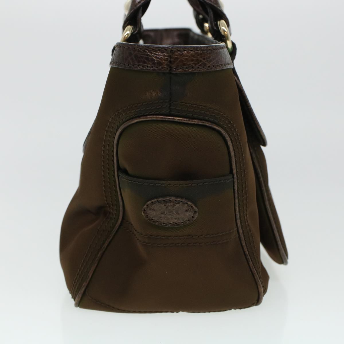 Luxury CELINE Hand Bag Nylon Brown 5493